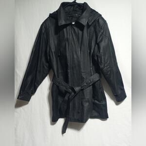 Vintage Comint Men's Black Leather Jacket Size XL